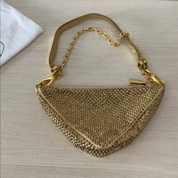 Prada Gold Embellished Shoulder Bag - Picture 2 of 4